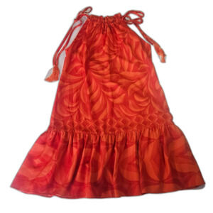 Taylor Swing Halter Dress Orange Sz Small Sleeveless Color on color 60s pattern